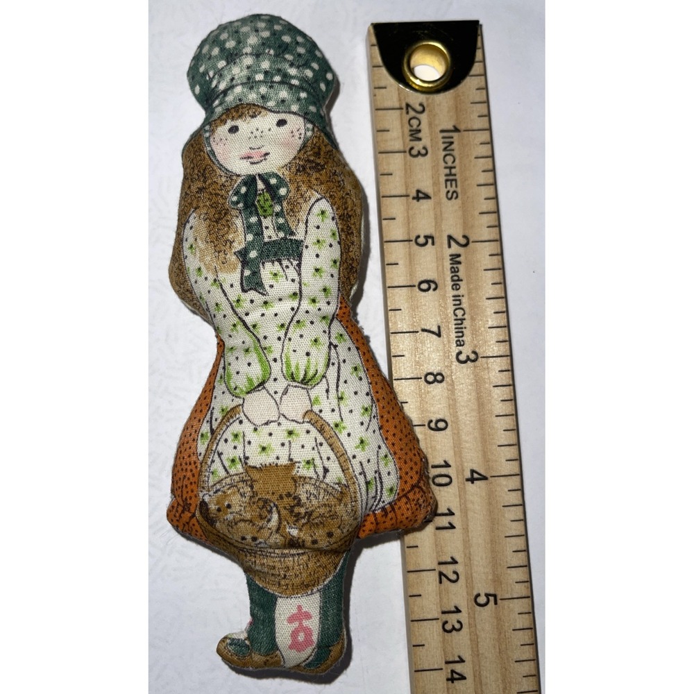 Vintage Holly Hobbie 5" Fabric Hand Sewn Curly Red Hair Freckles Doll
